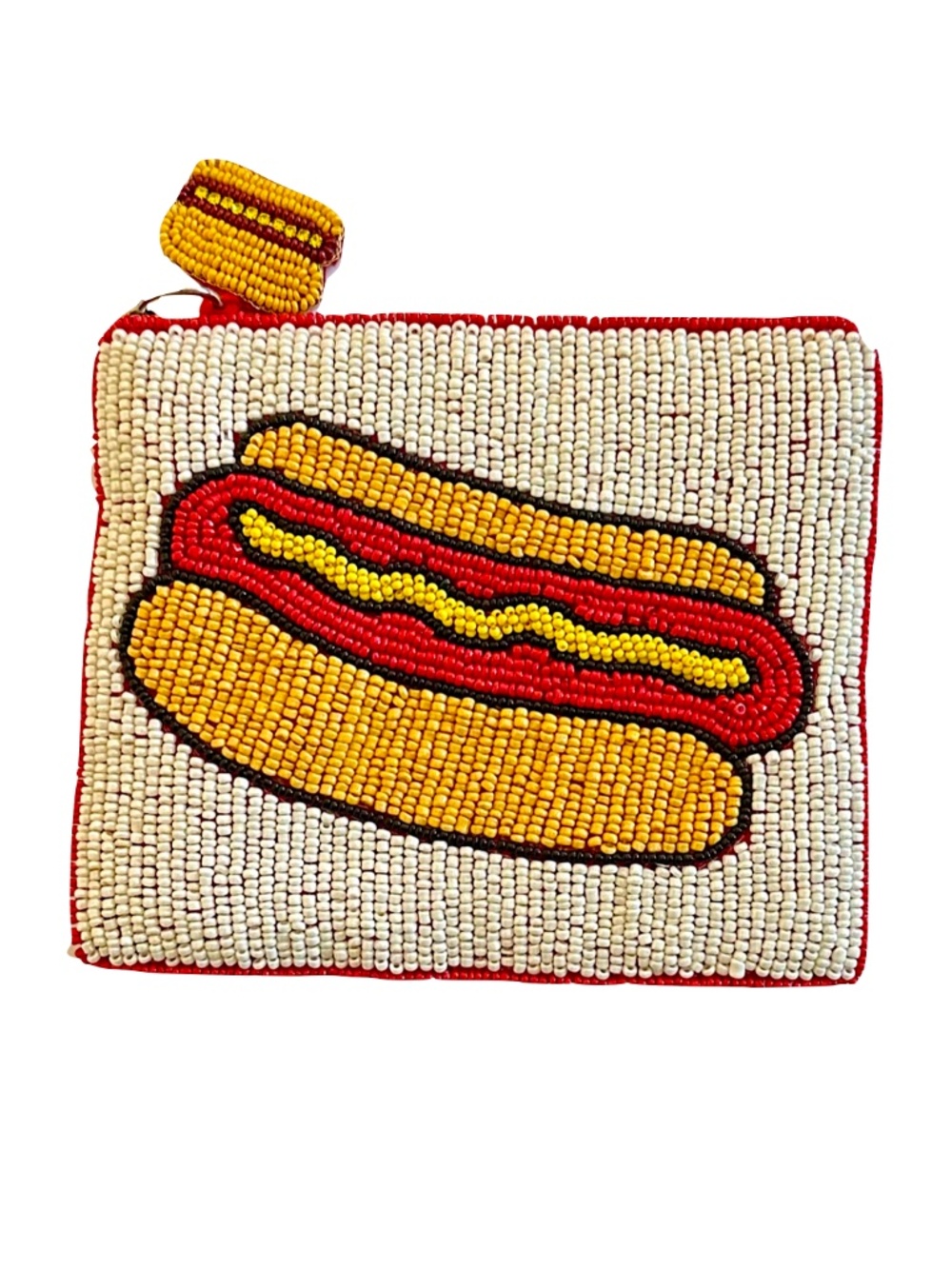 Hot Dog Coin Purse, Beaded Bag Lily Posh, BBQ Camping